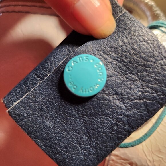 Gabs Made In Italy Genuine Leather Tote With Blue Interior & Adjustable Strap - Picture 5 of 7